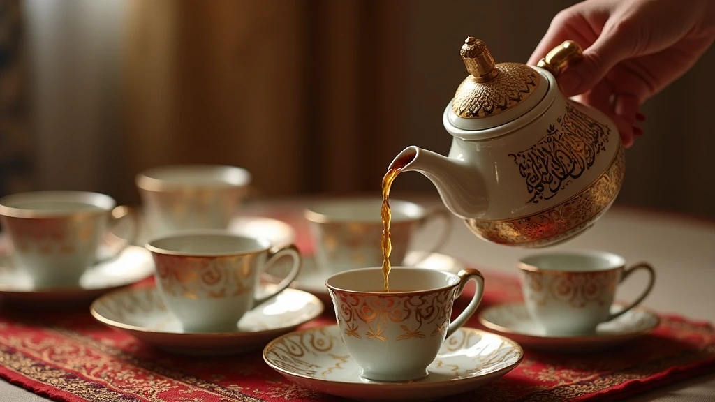 Traditionelle arabische Kaffeezeremonie im Emirati Stil in Abu Dhabi