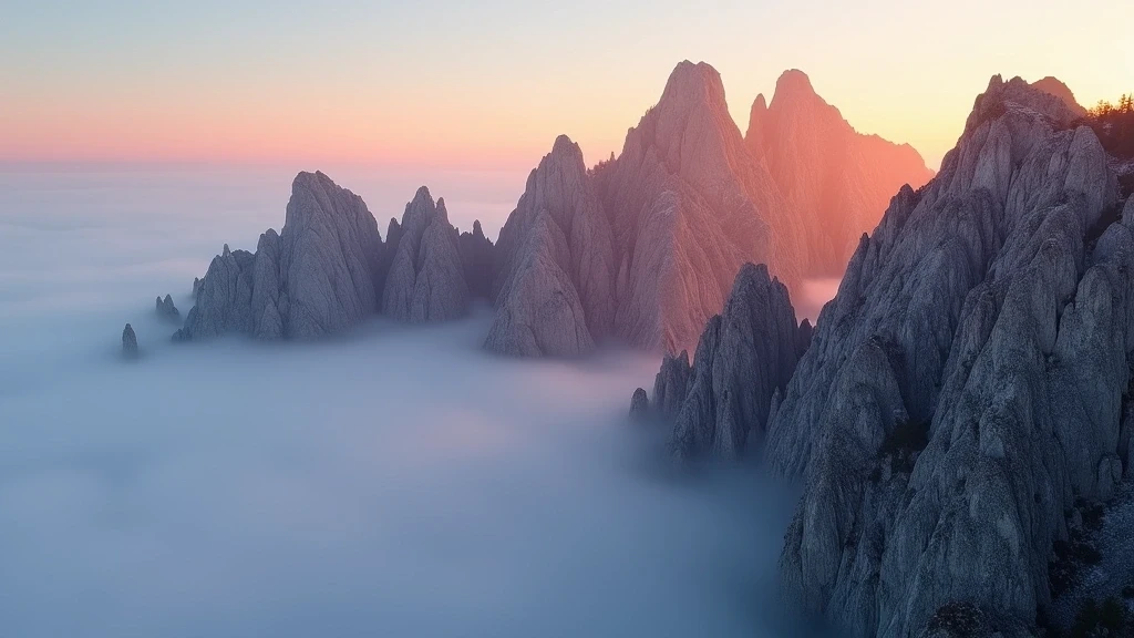 Panoramablick auf die Kalksteinspitzen der Alpen in Österreich bei Sonnenaufgang