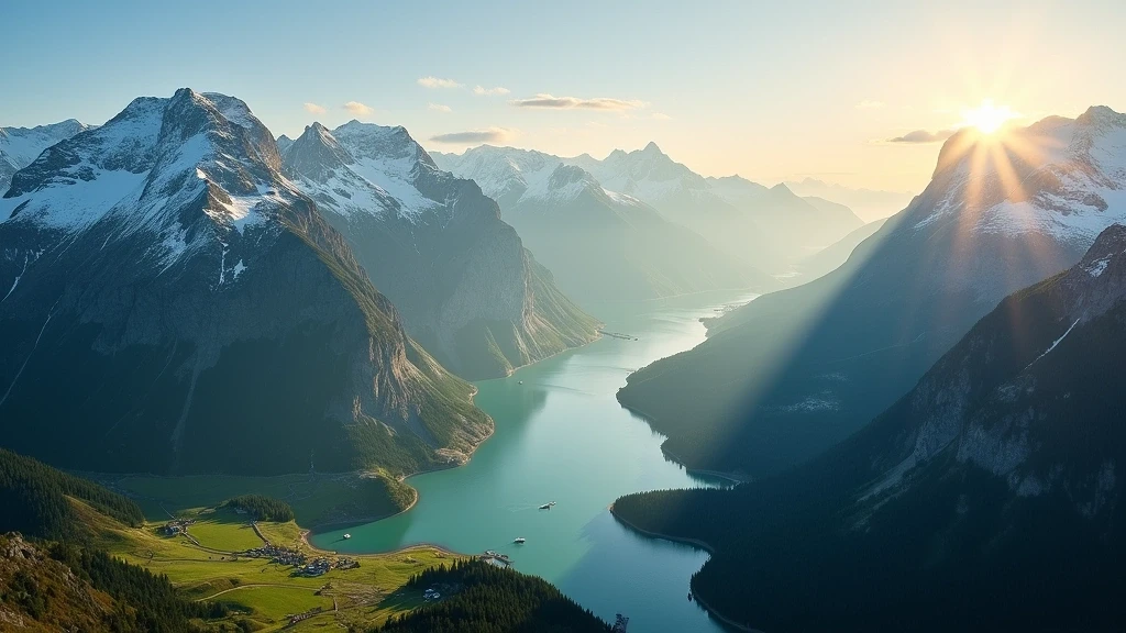 Luftaufnahme der Alpen-Secret-Valleys in Österreich mit schneebedeckten Gipfeln und türkisfarbenen Seen zur goldenen Stunde
