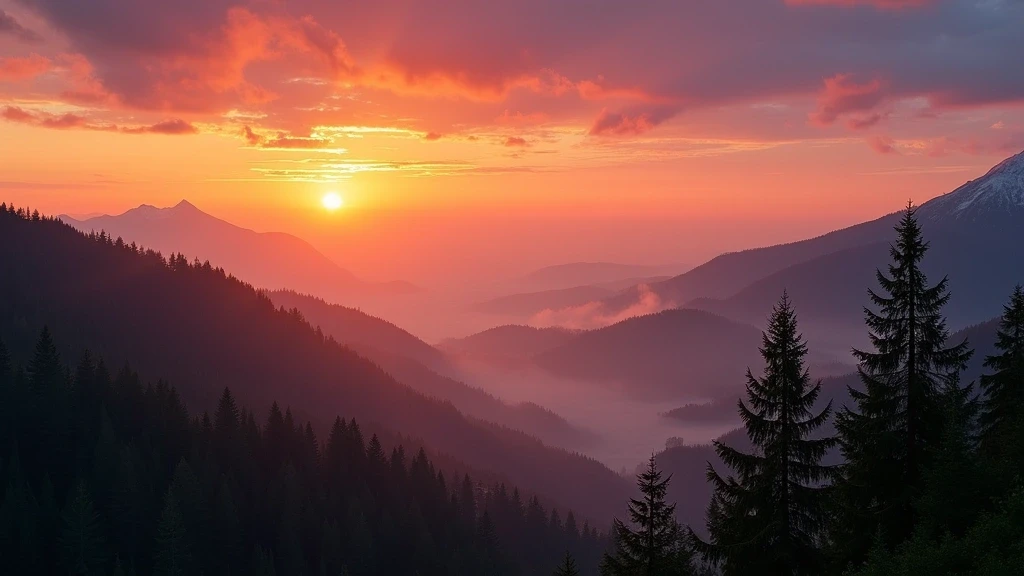 Panoramablick auf den Schwarzwald in Alpirsbach bei Sonnenuntergang mit dramatischem Himmel