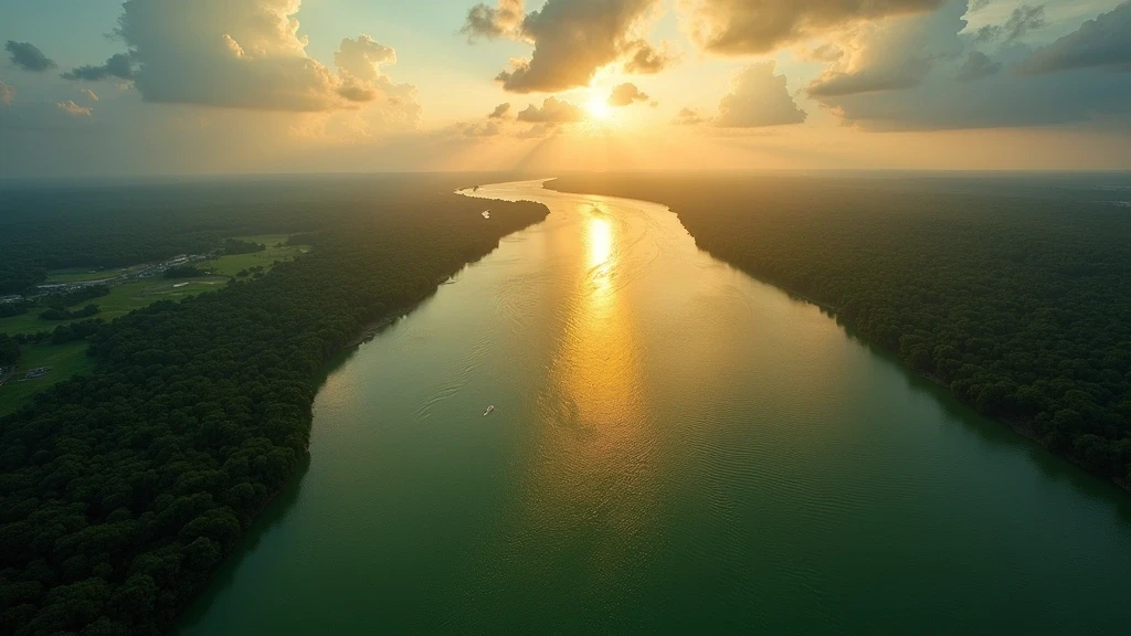 Goldene Stunde am Zusammenfluss von Tapajós und Amazonas in Alter do Chão