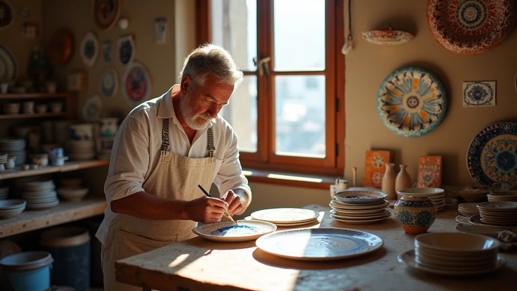 Handbemalte Keramik-Teller in Vietri sul Mare an der Amalfiküste
