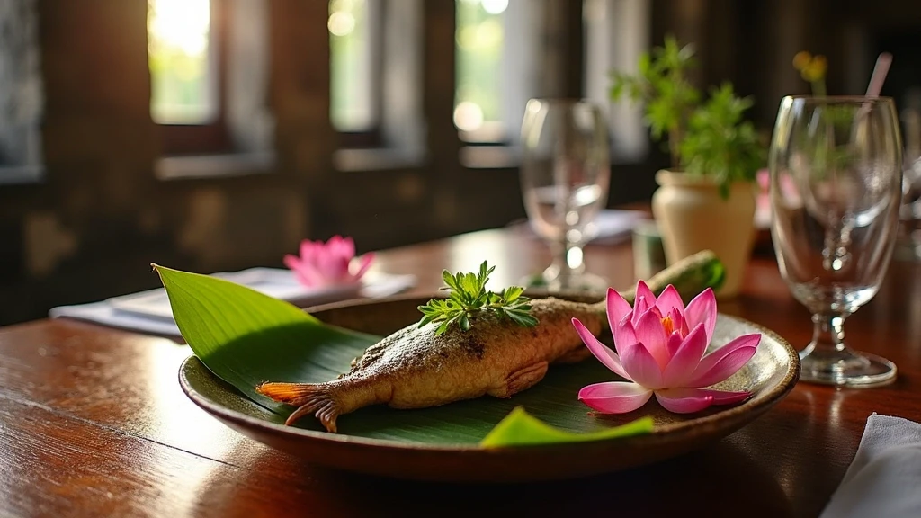 Traditionelle Khmer-Kueche mit Amok-Fisch auf Lackgeschirr in Angkor Wat Kambodscha