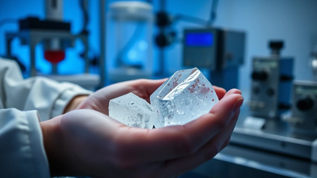 Wissenschaftler haende untersuchen Eiskernproben im modernen Polarforschungslabor in Antarktis