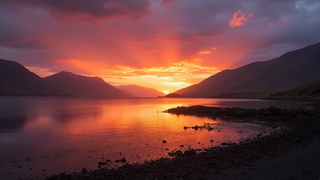 Sonnenuntergang über dem Inner Sound in Applecross mit Blick auf die Isle of Skye