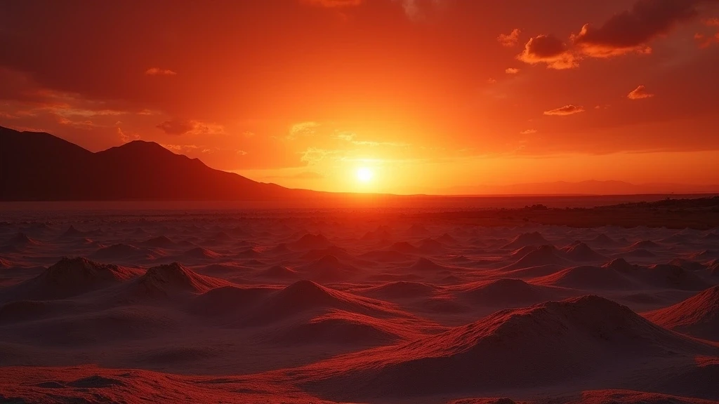 Sonnenuntergang im Valle de la Luna in der Atacama-Wueste mit dramatischen Farben