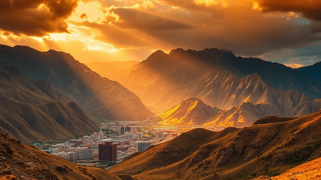 Goldene Stunde in den Anden von Ayacucho mit dramatischen Berggipfeln