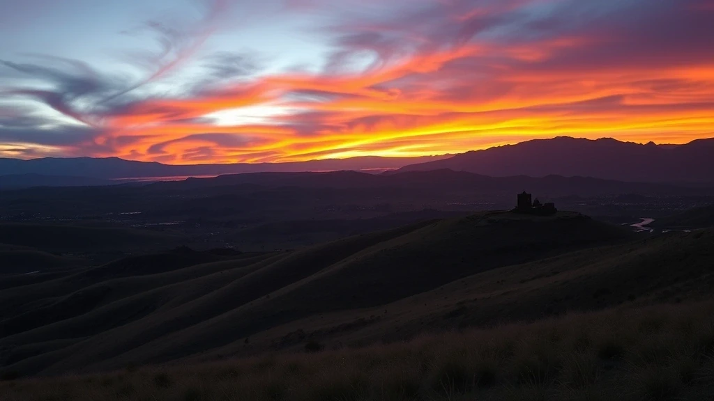 Panoramablick auf die Pampa de la Quinua in Ayacucho bei Sonnenuntergang