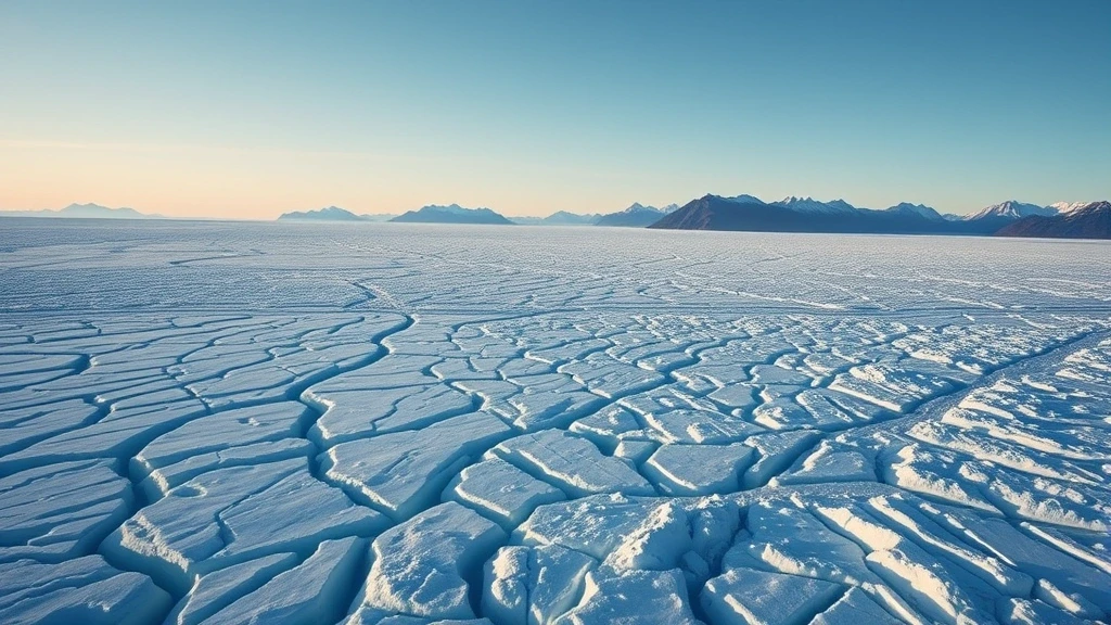 Panoramablick auf den Penny Ice Cap Gletscher auf Baffin Island mit blauem Eis
