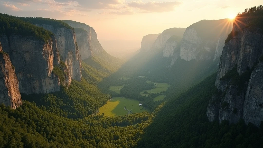 Panoramablick auf die Taeler und Felsen der Bergkristall Refuge in Deutschland