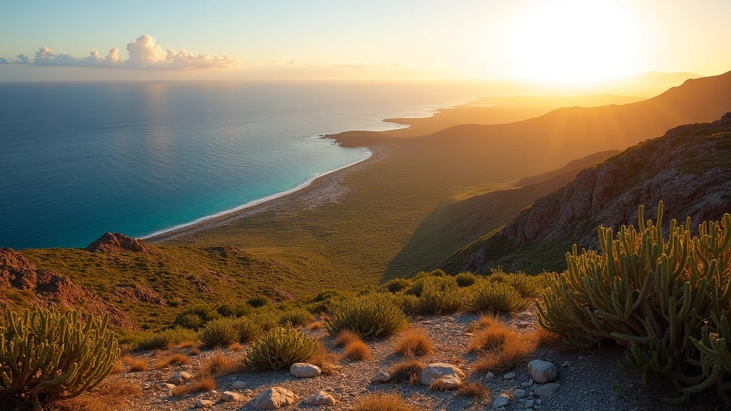 Panoramablick auf den Washington Slagbaai Nationalpark mit Kakteenwäldern auf Bonaire