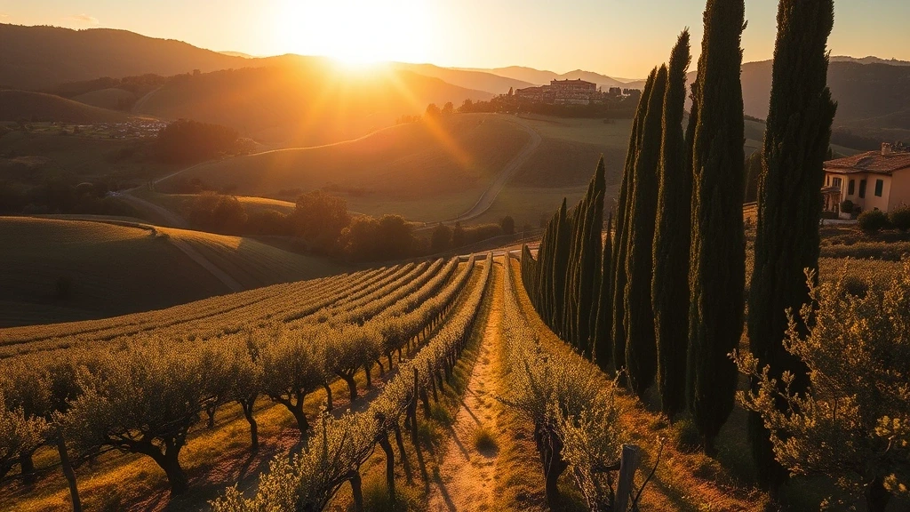 Goldene Stunde in den Weinbergen und Olivenhainen von Bonnieux im Luberon