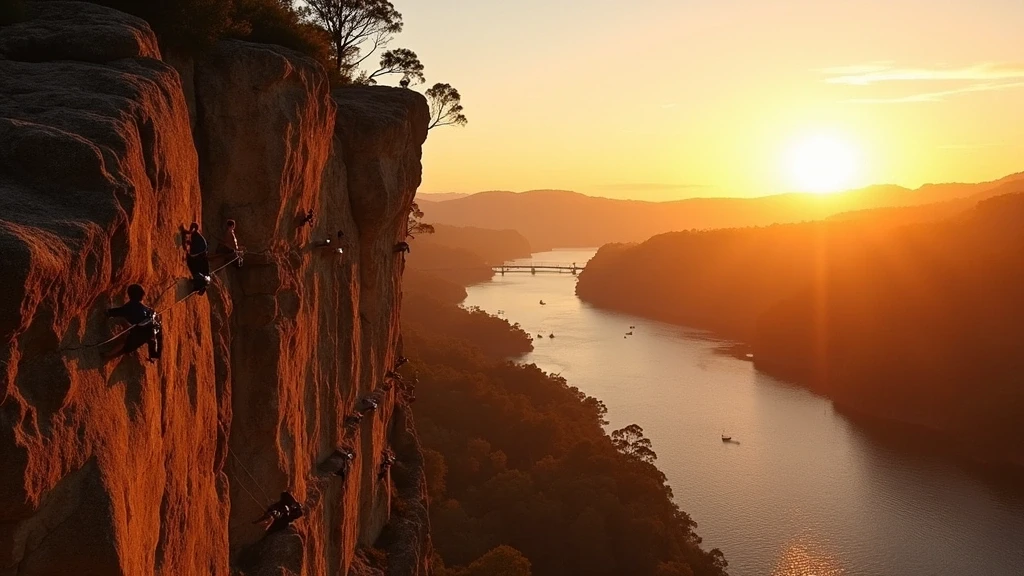 Goldene Stunde an den Kangaroo Point Cliffs in Brisbane, Australien