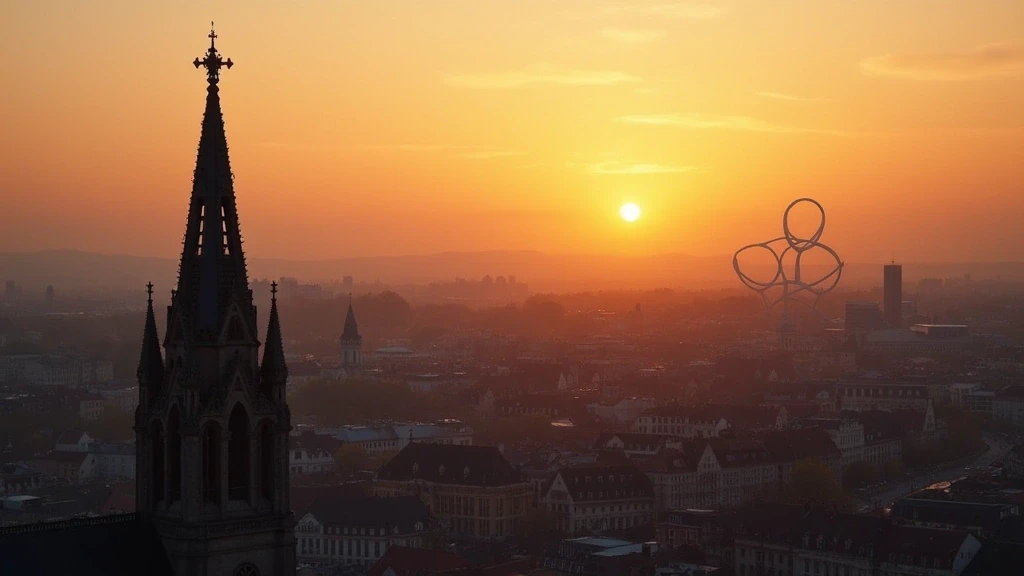 Panoramablick von der Basilika des Heiligen Herzens in Brüssel bei goldener Stunde