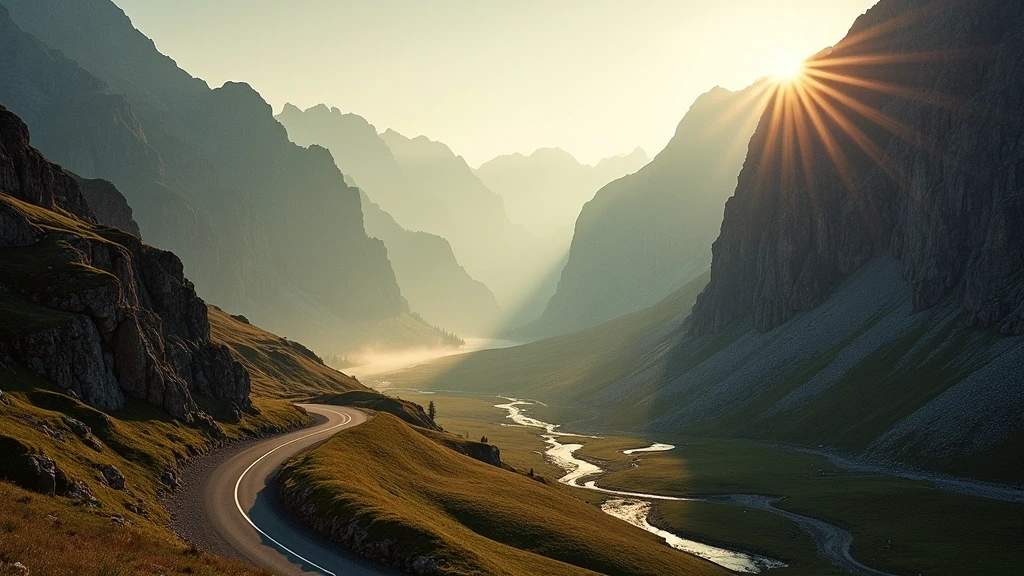 Goldene Stunde am Pordoipass in Canazei mit serpentinenstrasse und felsformationen