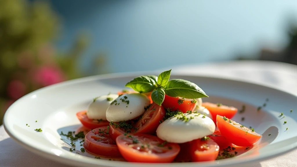 Traditioneller Caprese-Salat auf Capri mit frischer Mozzarella und Tomaten
