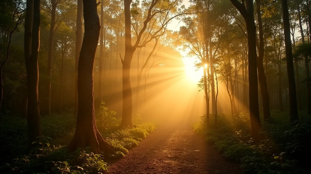 Goldene Stunde im Regenwald des Girringun-Nationalparks bei Cardwell, Australien