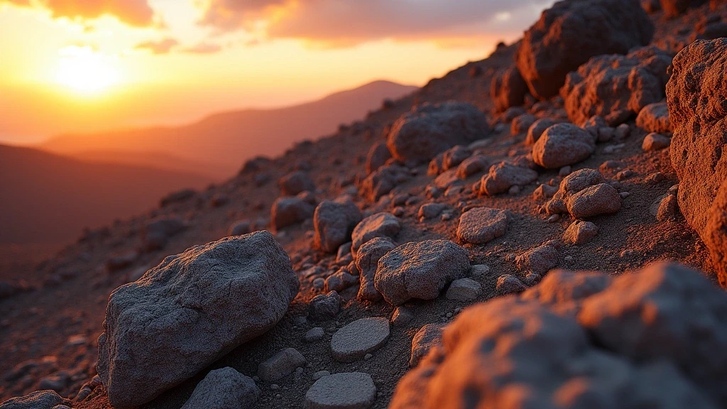 Detailaufnahme geologischer Formationen in Cerro Toco bei goldenem Licht