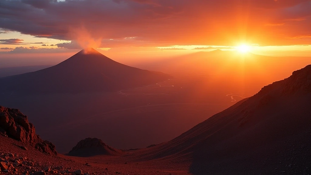 Panoramablick auf die Cerro Toco Vulkanlandschaft bei Sonnenuntergang in der Atacama-Wüste