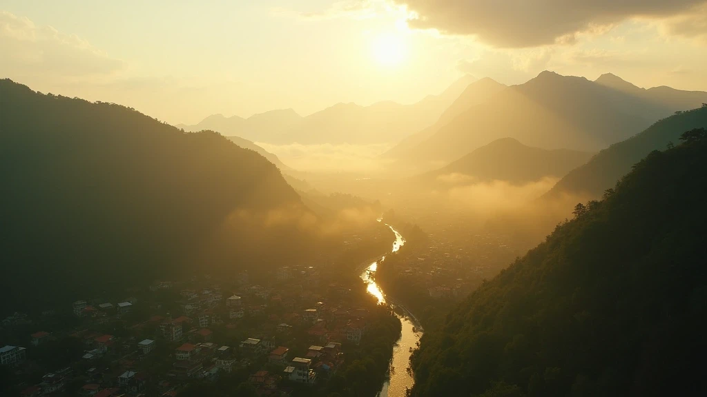 Luftaufnahme von Chiang Mai mit Doi Suthep Bergen und goldenen Tempeln zur goldenen Stunde