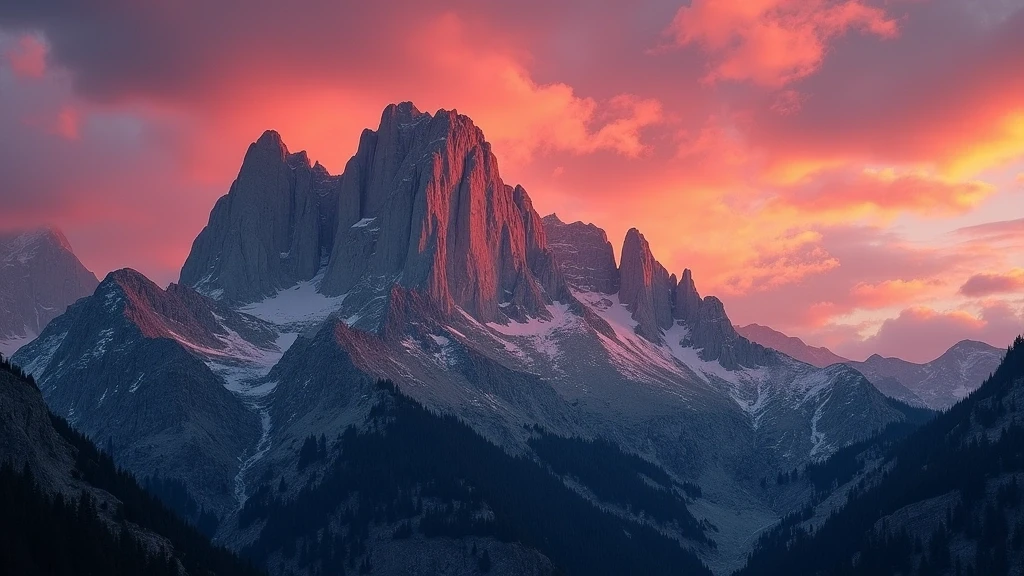 Sonnenuntergang am Sassongher Berg in den Dolomiten bei Corvara in Badia