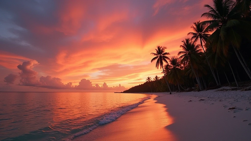Sonnenuntergang am Playa Ancón in Trinidad, Kuba, dramatischer Himmel ueber dem Karibischen Meer