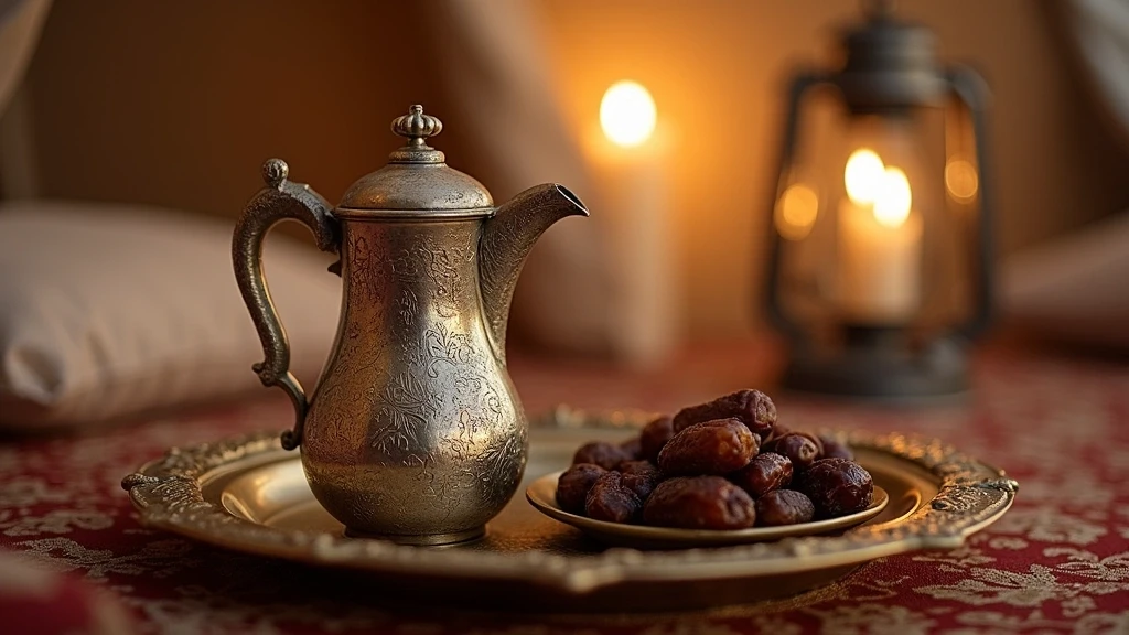 Traditionelle omanische Kaffeezeremonie im Luxuszelt bei Desert Nights Camp, Oman