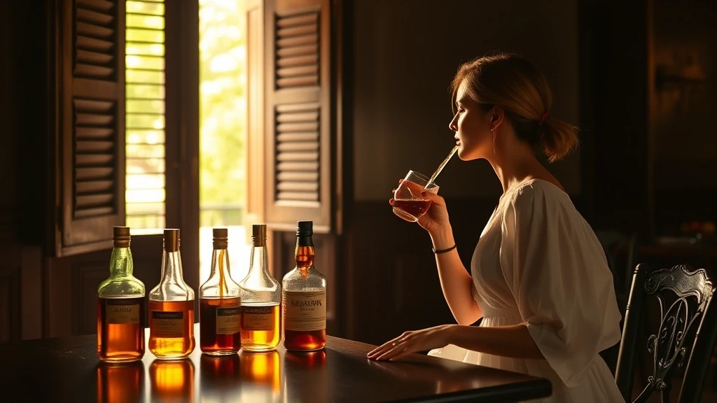 Elegante Frau geniesst dominikanischen Rum-Verkostung in historischer Hacienda