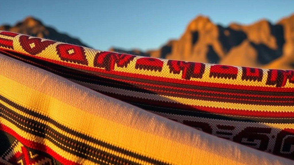 Traditionelle Basotho-Decken vor Bergkulisse der Drakensberg Chain Ladders