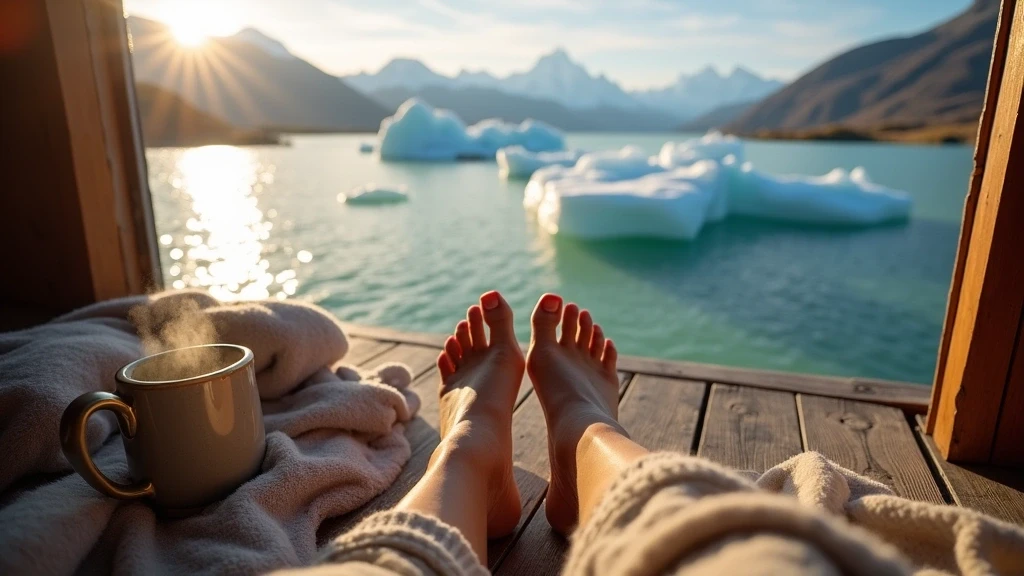 Barefoot-Luxus am Seeufer mit Eisbergen im Lago Argentino, El Calafate