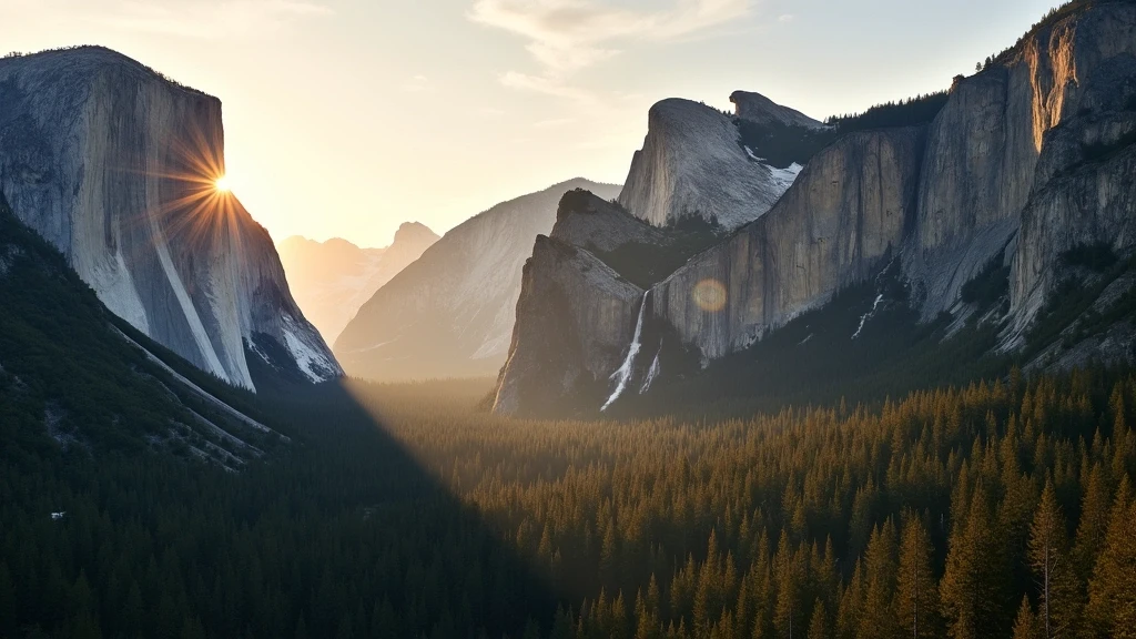 Dramatische Luftaufnahme des El Capitan in Yosemite zur goldenen Stunde
