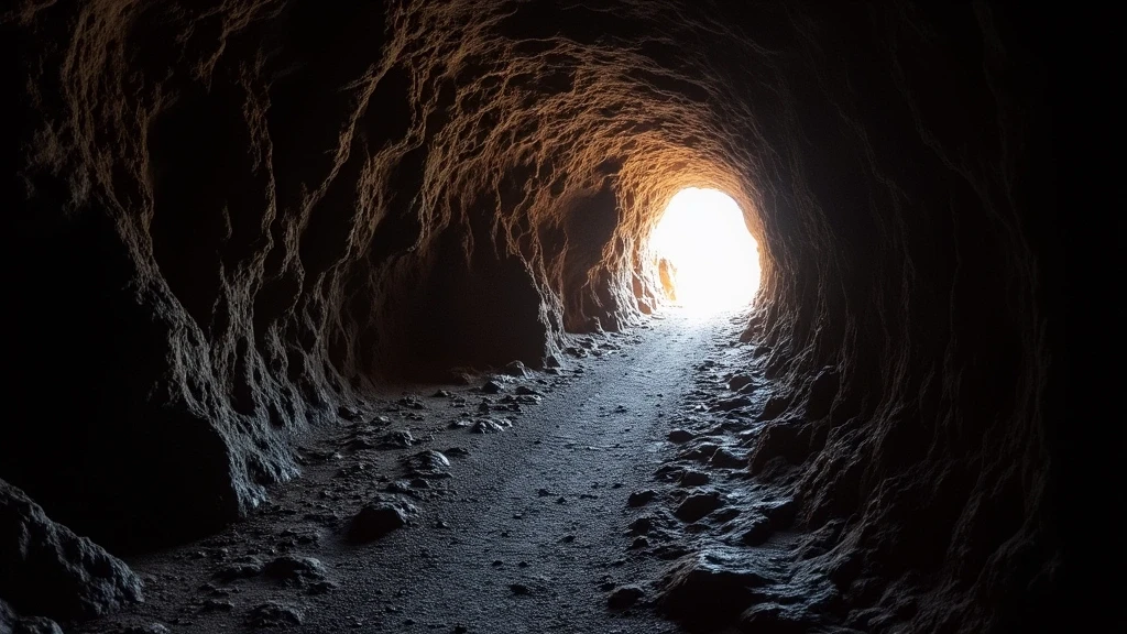 Innenansicht einer Lavaröhre Cueva de Don Justo auf El Hierro mit vulkanischen Formationen