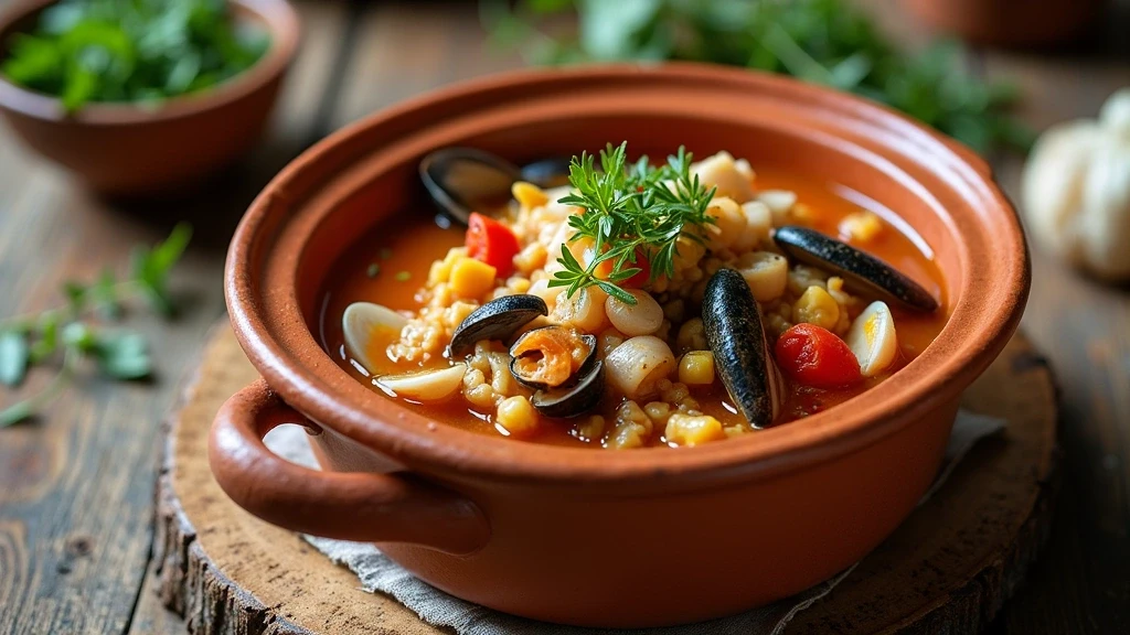 Traditioneller Cacciucco alla Livornese Fischsuppe auf Elba, Italien