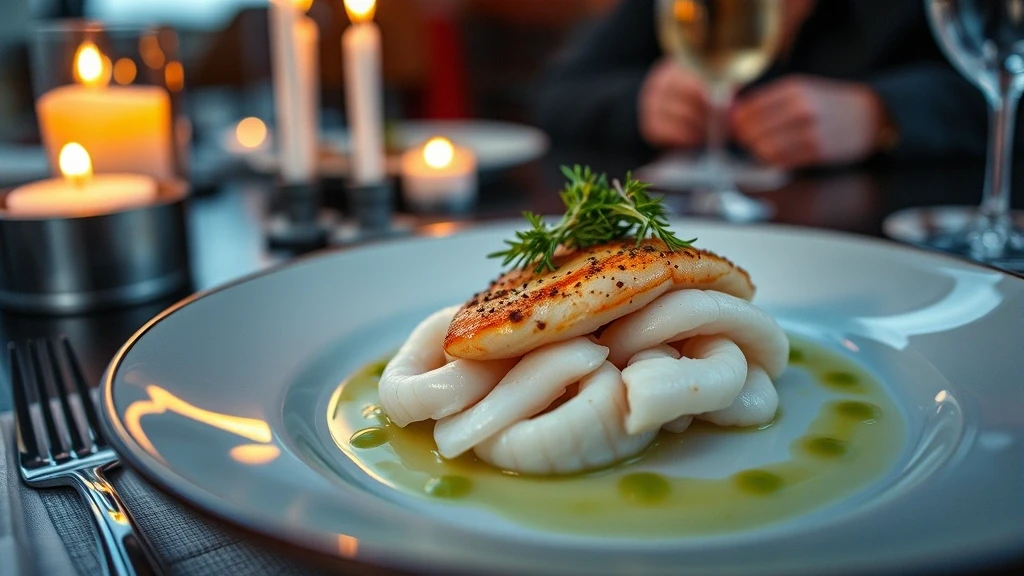 Arktische Gourmet-Kueche auf Luxus-Expeditionsschiff im Franz-Josef-Land, Russland