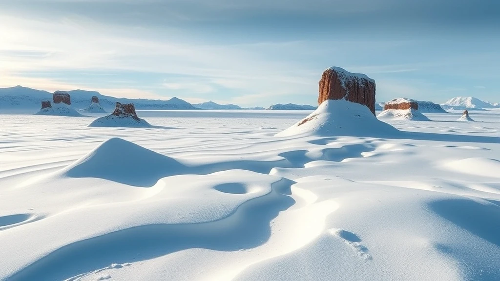 Panoramablick auf Polargebiet-Landschaft im Franz-Josef-Land, Russland mit geologischen Formationen