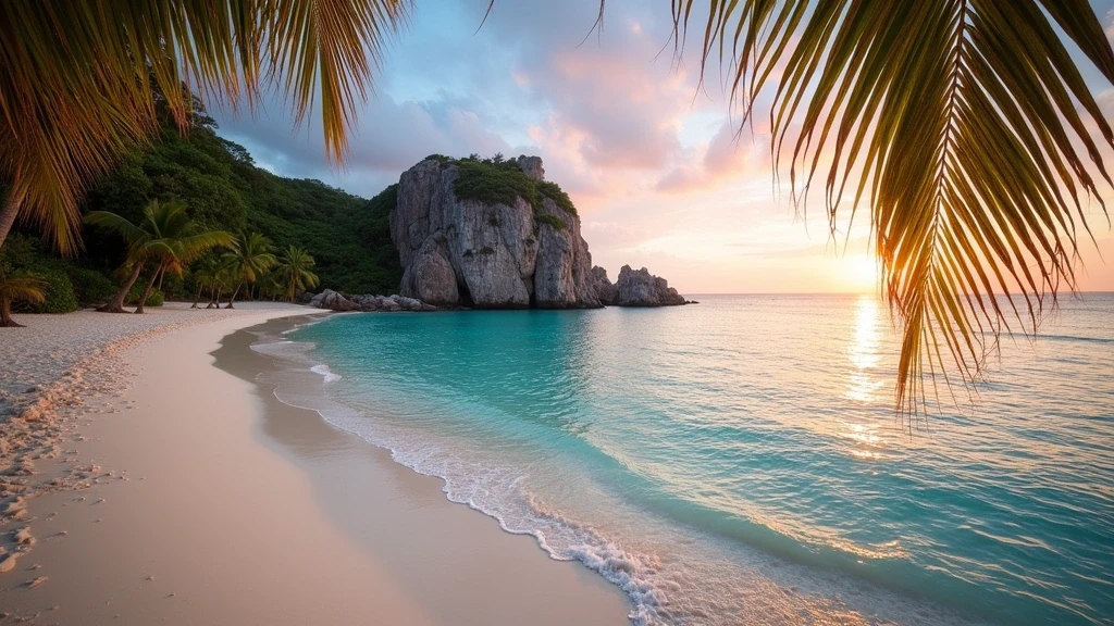 Goldene Stunde am Anse Victorin Strand auf Fregate Island Private mit Granitfelsen