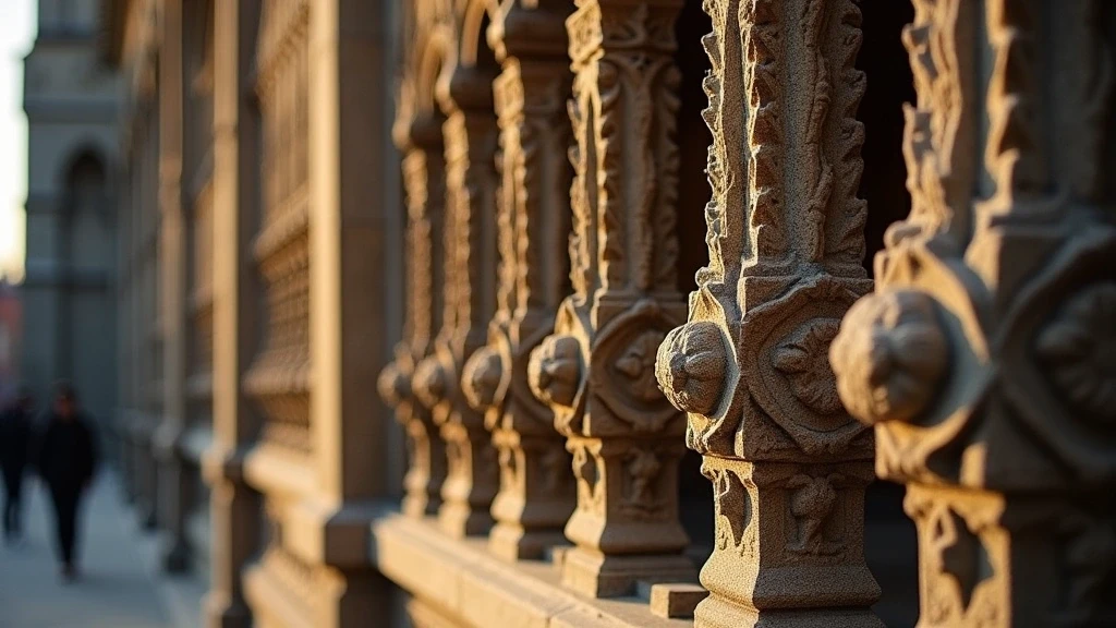 Detailaufnahme gotischer Steinmetzarbeiten an der Sankt-Bavo-Kathedrale in Gent
