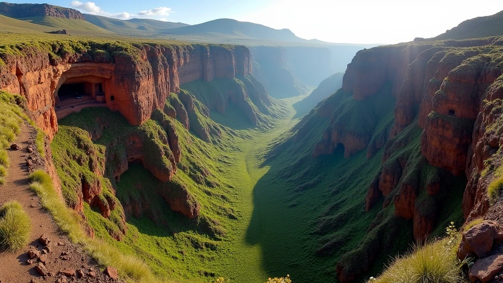 Panoramablick auf den Barranco de Guayadeque mit Höhlenhäusern in Gran Canaria