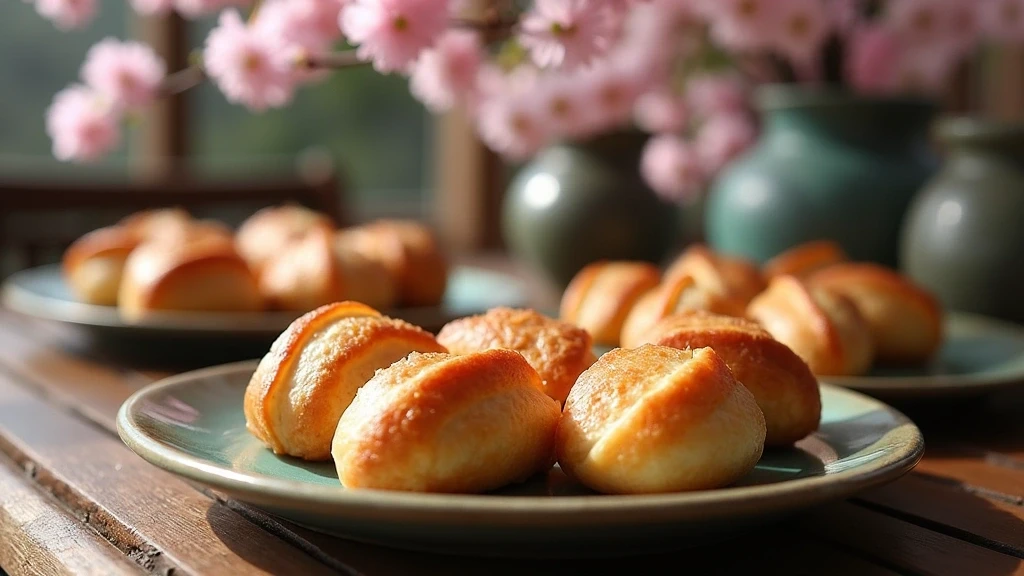 Traditionelle Gyeongju Hwangnam-ppang-Pasteten auf koreanischer Keramik