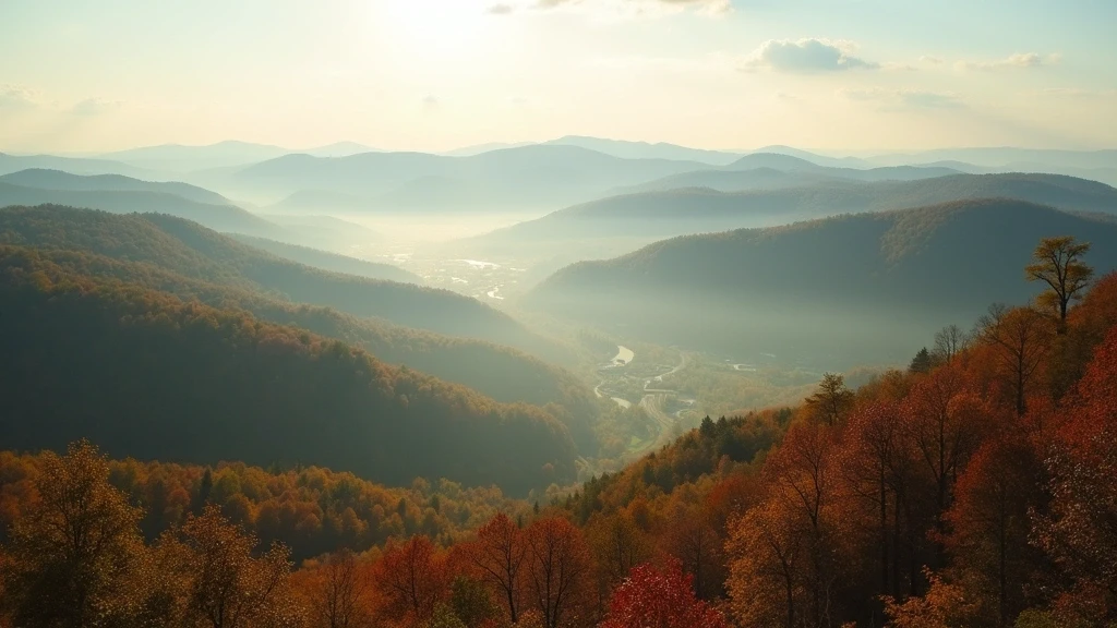 Panoramablick vom Königstuhl auf den Herbstwald des Odenwalds in Heidelberg