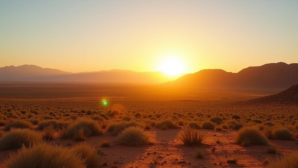 Panoramablick auf die weiten Ebenen von Helmeringhausen in Namibia zur goldenen Stunde