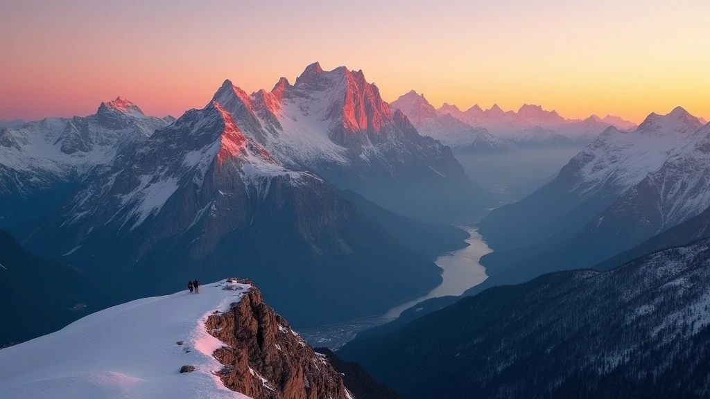 Panoramablick vom Hafelekar in Innsbruck bei Sonnenuntergang mit alpinen Gipfeln
