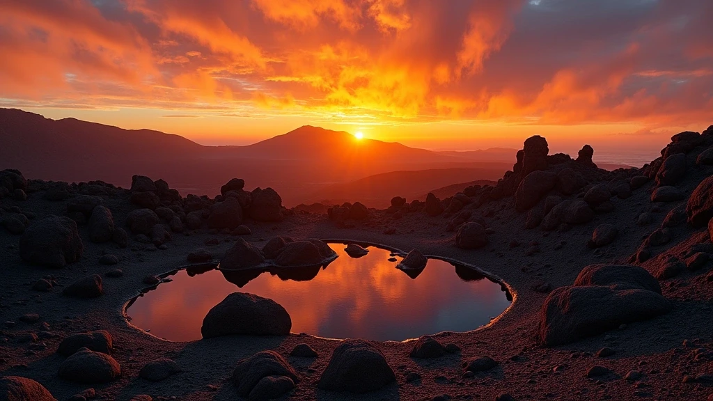 Sonnenuntergang ueber Los Roques de García im Teide-Nationalpark auf Teneriffa