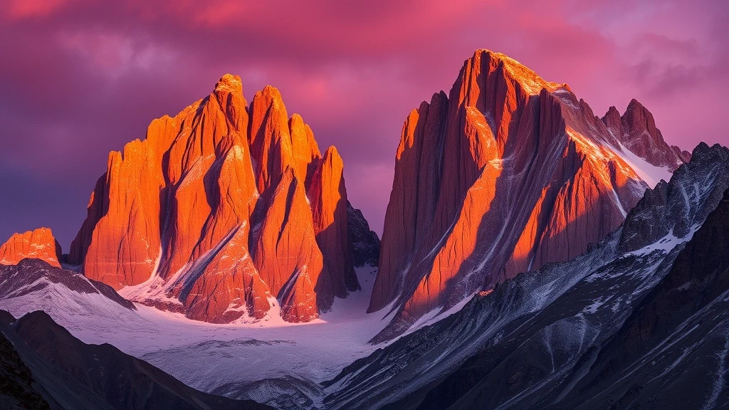 Trango Towers im Karakorum-Gebirge bei goldener Stunde