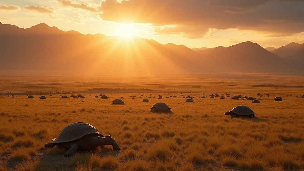 Luftaufnahme der Orkhon-Steppe und Khangai-Berge in Karakorum zur goldenen Stunde