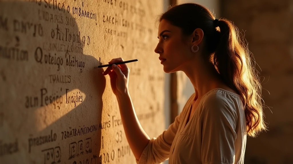 Archaeologin untersucht antike Inschriften in Katakomben von Priscilla, Italien