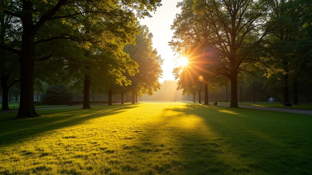 Goldene Stunde im Koenigsgarten von Rosenborg Schloss in Kopenhagen