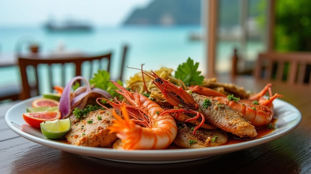 Authentische Thai Meeresfruechte auf einem Luxusrestaurant in Krabi