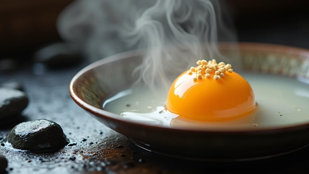 Onsen Tamago-Eier kochen in heißen Quellen von Kusatsu, kulinarische Nahaufnahme