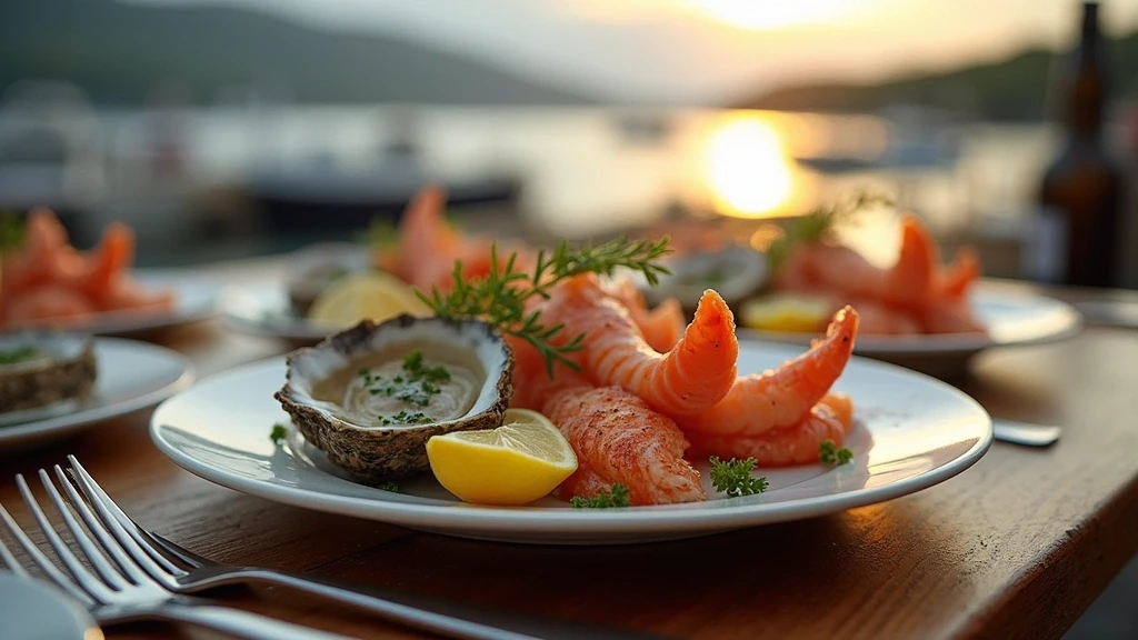 Frischer schottischer Meeresfrüchte-Teller im Hafen von Kyle of Lochalsh in Schottland